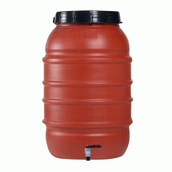 Bαρέλι πλαστικό QUALITY χωρητικότητας 200lt διαμέτρου 56cm για κάνουλα σε καφέ χρώμα