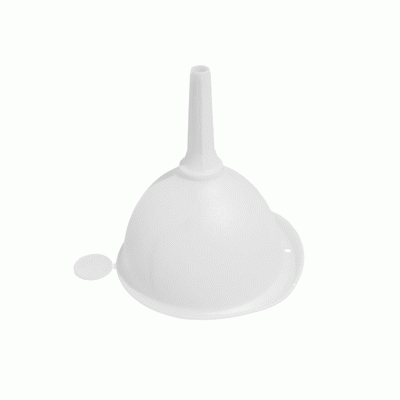 Χωνί πλαστικό με φίλτρο διαμέτρου 12cm σε λευκό χρώμα