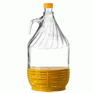 Νταμιτζάνα γυάλινη χωρητικότητας 5lt χωρίς το καπάκι και το ψαθάκι