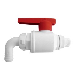 Κάνουλα για κάδους οινολογίας διαμέτρου 1'' σε λευκό χρώμα