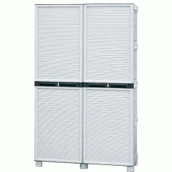 Ντουλάπα πλαστική δίφυλλη σε γκρι χρώμα διαστάσεων 100x40x172cm