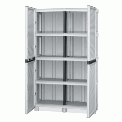 Ντουλάπα πλαστική δίφυλλη σε γκρι χρώμα διαστάσεων 100x40x172cm