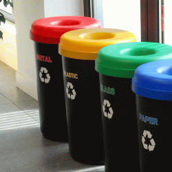 Κάδος ανακύκλωσης χωρητικότητας 60lt με άνοιγμα στο καπάκι Ν.316 σε κίτρινο χρώμα για πλαστικό