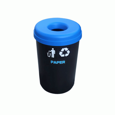 Κάδος ανακύκλωσης χωρητικότητας 60lt με άνοιγμα στο καπάκι Ν.316 σε μπλε χρώμα για χαρτί