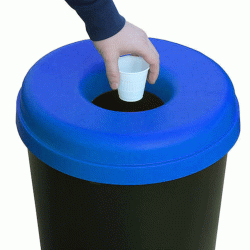 Κάδος ανακύκλωσης χωρητικότητας 60lt με άνοιγμα στο καπάκι Ν.316 σε μπλε χρώμα για χαρτί