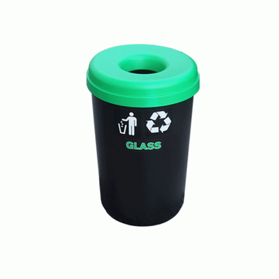 Κάδος ανακύκλωσης χωρητικότητας 60lt με άνοιγμα στο καπάκι Ν.316 σε πράσινο χρώμα για γυαλί