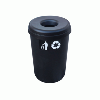 Κάδος ανακύκλωσης χωρητικότητας 60lt με άνοιγμα στο καπάκι Ν.316 σε μαύρο χρώμα