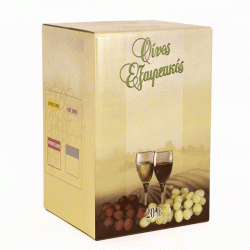 Χαρτοκιβώτιο ασκού χωρητικότητας 20lt σε χρώμα κίτρινο ιδανικό για κρασί διαστάσεων 25,5x23x37,5cm