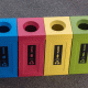 Κάδος ανακύκλωσης χωρητικότητας 70lt με άνοιγμα στο καπάκι CUBO Ν.1070.1 σε κίτρινο χρώμα για πλαστικό