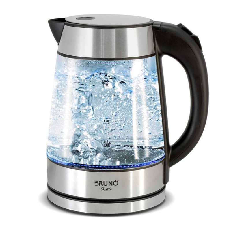 Βραστήρας νερού 1.7L 2200W γυάλινος-Inox Bruno