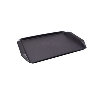 Πλαστικός δίσκος σερβιρίσματος self service με χερούλια σε μαύρο χρώμα COLORATO