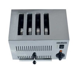 Πρακτική μεσαία επαγγελματική φρυγανιερα-τοστιέρα 4 θέσεων 2060W ανοξείδωτη COLORATO