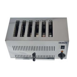 Πρακτική μεγάλη επαγγελματική φρυγανιερα-τοστιέρα 6 Θέσεων 2500W ανοξείδωτη COLORATO