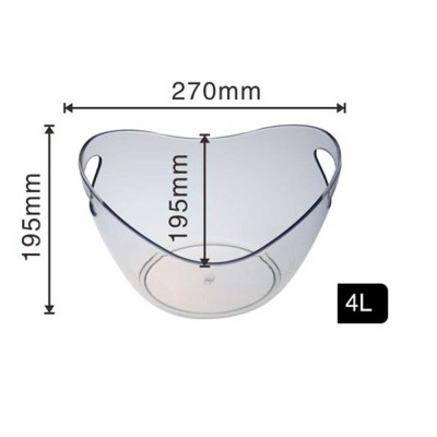 Σαμπανιέρα πλαστική ΑS σε διάφανο χρώμα με δύο χερούλια COLORATO