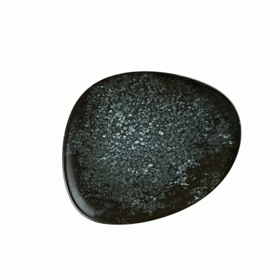 Πιάτο ρηχό από πορσελάνης σε ακανόνιστο σχήμα 19cm σειρά Cosmos Black BONNA