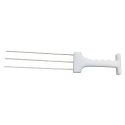 Ανοξείδωτη τρίαινα τρυπήματος κατάλληλη για σουβλακομηχανή με λαβή σε λευκό χρώμα Ανοξείδωτη τρίαινα τρυπήματος κατάλληλη για σουβλακομηχανή με λαβή σε λευκό χρώμα
