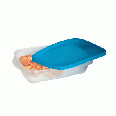 Φαγητοδοχεία σε σετ 3 τεμαχίων Fast & Easy ορθογώνιο με μπλε καπάκι χωρητικότητας 0,95lt