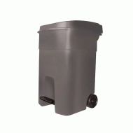 Πλαστικός κάδος απορριμμάτων τροχήλατος με πεντάλ 80lt σε χρώμα γκρι