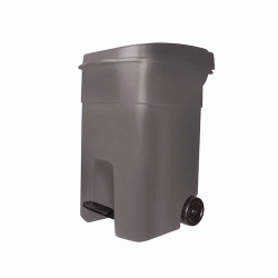 Πλαστικός κάδος απορριμμάτων τροχήλατος με πεντάλ 80lt σε χρώμα γκρι