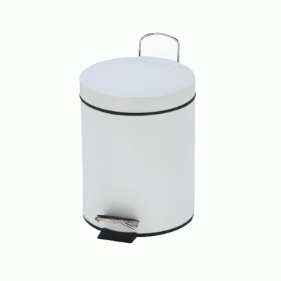 Μεταλλικό καλαθάκι μπάνιου χωρητικότητας 5lt σε χρώμα λευκό