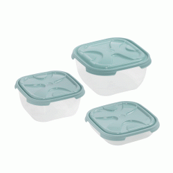 Φαγητοδοχεία Fresco τετράγωνο 3 τεμαχία χωρητικότητας 0.55, 1.1,  2.1lt Φαγητοδοχεία Fresco τετράγωνο 3 τεμαχία χωρητικότητας 0.55, 1.1,  2.1lt