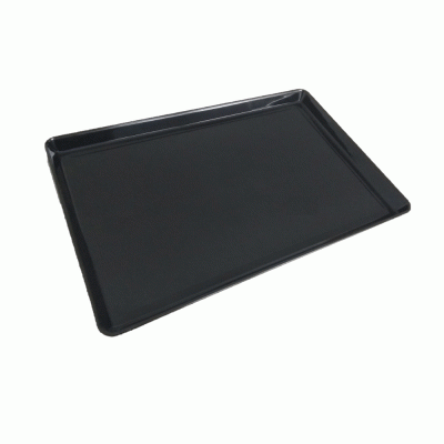 Ορθογώνιος δίσκος σερβιρίσματος από πλαστικό σε μαύρο χρώμα διαστάσεων 43x28cm