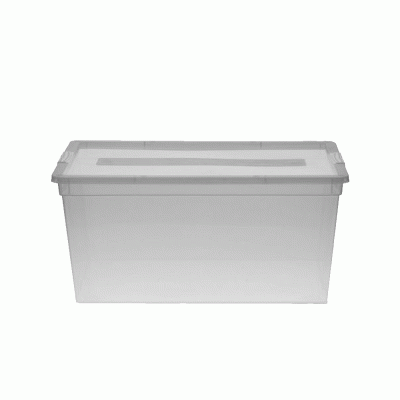 Κουτί smart box χωρητικότητας 2lt διαστάσεων 19,7x16,5x9,3cm διάφανο με γκρι καπάκι