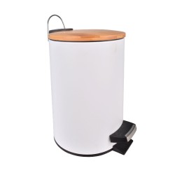 Χαρτοδοχείο soft close με ξύλινο καπάκι χρώμα λευκό Χαρτοδοχείο soft close με ξύλινο καπάκι χρώμα λευκό