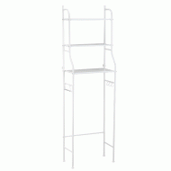 Ραφιέρα τακτοποίησης WC σε λευκό χρώμα διαστάσεων 50x25x155cm με 3 πλαστικά άγκιστρα και θέση για κρέμαση χαρτιού υγείας