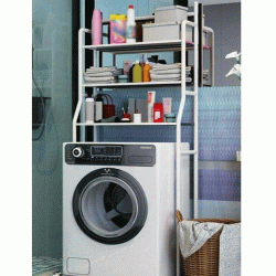 Ραφιέρα τακτοποίησης για πάνω από το πλυντήριο ρούχων σε λευκό χρώμα διαστάσεων 68x25x155cm