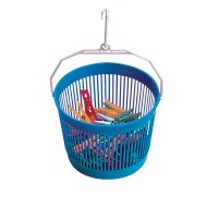 Καλάθι για μανταλάκια σε μπλε χρώμα με γάντζο για εύκολο κρέμασμα