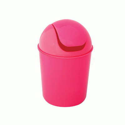 Κάδος απορριμμάτων πλαστικός σε χρώμα ροζ, χωρητικότητας 7lt, διαστάσεων 20,5x20,5x31cm