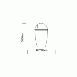 Κάδος απορριμμάτων πλαστικός σε γκρι χρώμα χωρητικότητας 17lt διαστάσεων 29x29x50,5cm