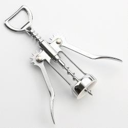 Ανοιχτήρι τιρμπουσόν για μπουκάλι κρασιού σε χρώμα ασημί Ανοιχτήρι τιρμπουσόν για μπουκάλι κρασιού σε χρώμα ασημί