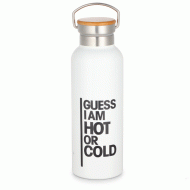 Θερμός Guess με ξύλινο καπάκι χωρητικότητας 500ml σε χρώμα λευκό Θερμός Guess με ξύλινο καπάκι χωρητικότητας 500ml σε χρώμα λευκό