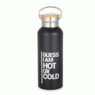 Θερμός Guess με ξύλινο καπάκι χωρητικότητας 500ml σε χρώμα μαύρο Θερμός Guess με ξύλινο καπάκι χωρητικότητας 500ml σε χρώμα μαύρο