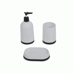 Easy bath σετ αξεσουάρ μπάνιου πλαστικό σε χρώμα λευκό 3 τεμαχίων