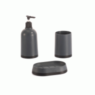 Easy bath σετ αξεσουάρ μπάνιου πλαστικό σε χρώμα γκρι 3 τεμαχίων