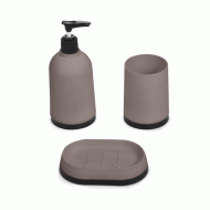 Easy bath σετ αξεσουάρ μπάνιου πλαστικό σε χρώμα taupe 3 τεμαχίων