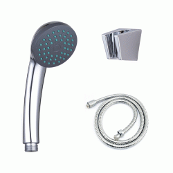 Σετ τηλέφωνο ντους χρωμέ με σπιράλ και βάση