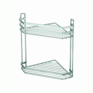 Εταζέρα μπάνιου μεταλλική γωνιακή με δύο ράφια