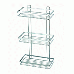 Επιτοίχια ραφιέρα μπάνιου μεταλλική με 3 ράφια