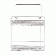 Επιτοίχια ραφιέρα μπάνιου μεταλλική με 2 ράφια διαστάσεων 37.5x28.5x13cm