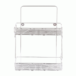 Επιτοίχια ραφιέρα μπάνιου μεταλλική με 2 ράφια διαστάσεων 37.5x28.5x13cm