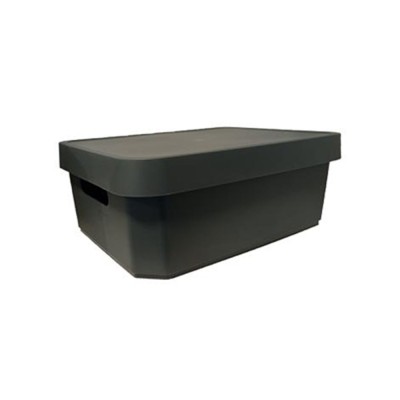 Κουτί Cave χωρητικότητας 11lt με καπάκι και χερούλια σε χρώμα μαύρο διαστάσεων 36x27.5x13.5cm