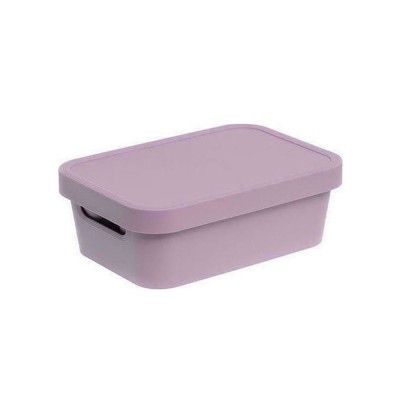 Κουτί Cave χωρητικότητας 11lt με καπάκι και χερούλια σε χρώμα ροζ διαστάσεων 36x27.5x13.5cm