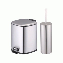 Κάδος τετράγωνος soft close σε χρώμα ασημί χωρητικότητας 6lt