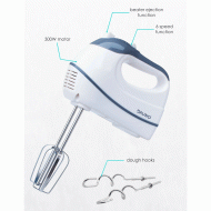 Μίξερ χειρός BRUNO 300W με 6 ταχύτητες και 2 ζυμωτές μήκους 20cm και single-handed πλήκτρο για την εξαγωγή των εξαρτημάτων Μίξερ χειρός BRUNO 300W με 6 ταχύτητες και 2 ζυμωτές μήκους 20cm και single-handed πλήκτρο για την εξαγωγή των εξαρτημάτων