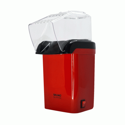 Συσκευή παρασκευής ποπ-κορν BRUNO ισχύος 1200W σε κόκκινο χρώμα με ασφάλεια υπερθέρμανσης