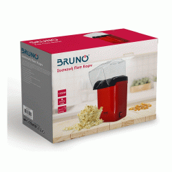 Συσκευή παρασκευής ποπ-κορν BRUNO ισχύος 1200W σε κόκκινο χρώμα με ασφάλεια υπερθέρμανσης